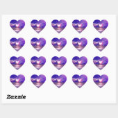 Roze hart drijvend sticker (Vel)