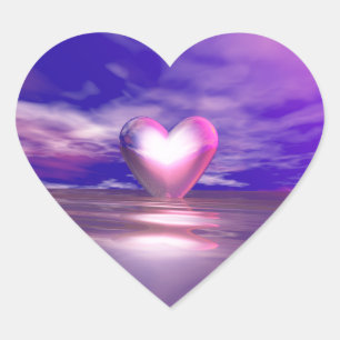 Roze hart drijvend sticker
