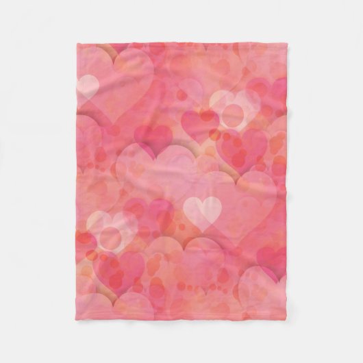 Roze Hart Dromen Fleece Deken (Voorkant)