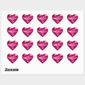 Roze Hart Edelsteen Valentijnsdag sticker (Vel)