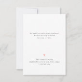 Roze hart eenvoudige script business logo bedankkaart (Achterkant)