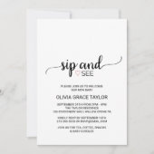 Roze hart | Eenvoudige zwarte kalligrafie Sip en Z Kaart (Voorkant)