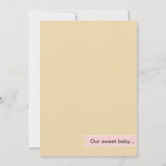 Roze hart en banner - Aankondiging geboorte nieuwe (Achterkant)