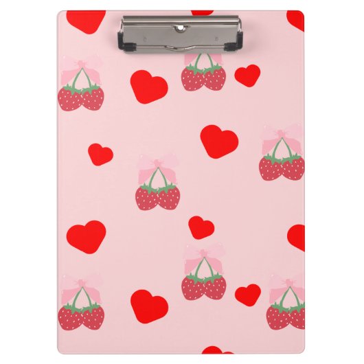 roze hart en bessen klembord (Voorkant)