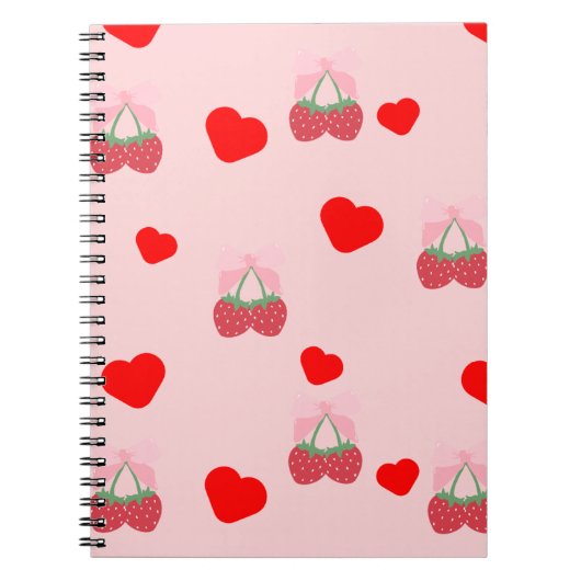 roze hart en bessen notitieboek (Voorkant)