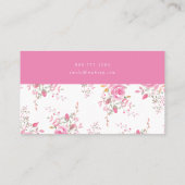 Roze hart en bloemen visitekaartje (Achterkant)