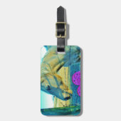 Roze Hart en Gele Paard Bagagelabel (Voorkant verticaal)