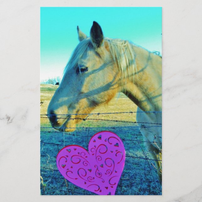 Roze hart en gele paarden (Voorkant)