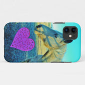 Roze hart en gele paarden Case-Mate iPhone case (Achterkant (horizontaal))