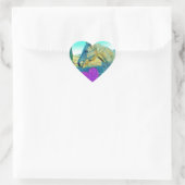 Roze hart en gele paarden hart sticker (Tas)