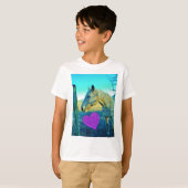 Roze hart en gele paarden t-shirt (Voorkant volledig)