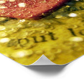 Roze hart en glitter poster (Hoek)