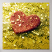 Roze hart en glitter poster (Voorkant)