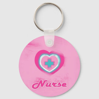 Roze hart en kruisneus sleutelhanger