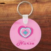 Roze hart en kruisneus sleutelhanger (Voorkant)