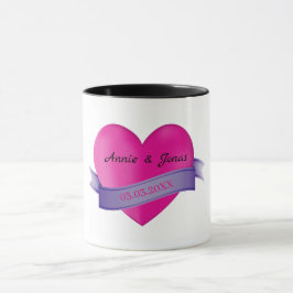 Roze Hart en Lint Mok