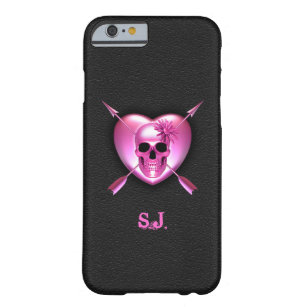 Roze hart en schedel iPhone 6 Hoesje