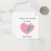 Roze hart en witte bloem Miss U Notitiekaartje (Voorkant / Achterkant in situ)