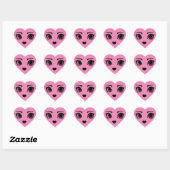 Roze Hart Face Art Hart Sticker (Vel)