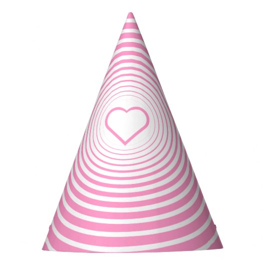 Roze Hart Feesthoed - Kies Kleuren Feesthoedjes (Voorkant)
