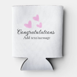 Roze hart felicitaties afstuderen aquarel a blikjeskoeler