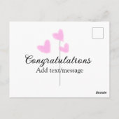 Roze hart felicitaties afstuderen aquarel a briefkaart (Achterkant)