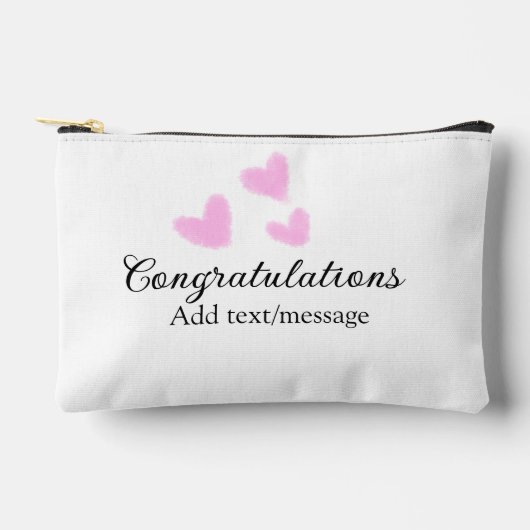 Roze hart felicitaties afstuderen aquarel a etui (Voorkant)