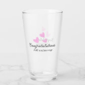 Roze hart felicitaties afstuderen aquarel a glas (Achterkant)