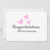 Roze hart felicitaties afstuderen aquarel a kaart (Achterkant)