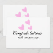 Roze hart felicitaties afstuderen aquarel a kaart (Voorkant / Achterkant)