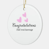 Roze hart felicitaties afstuderen aquarel a keramisch ornament (Links)