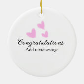 Roze hart felicitaties afstuderen aquarel a keramisch ornament (Achterkant)