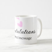 Roze hart felicitaties afstuderen aquarel a koffiemok (Voorkant rechts)