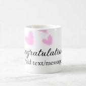 Roze hart felicitaties afstuderen aquarel a koffiemok (Center)