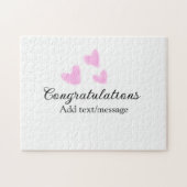 Roze hart felicitaties afstuderen aquarel a legpuzzel (Horizontaal)