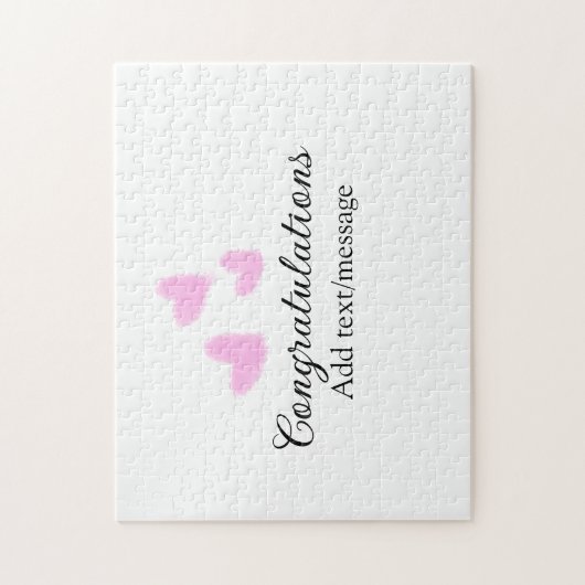 Roze hart felicitaties afstuderen aquarel a legpuzzel (Verticaal)
