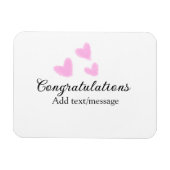 Roze hart felicitaties afstuderen aquarel a magneet (Horizontaal)