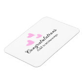 Roze hart felicitaties afstuderen aquarel a magneet (Linkerzijde)