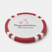 Roze hart felicitaties afstuderen aquarel a poker chips (Enkel)