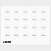 Roze hart felicitaties afstuderen aquarel a ronde sticker (Vel)