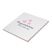 Roze hart felicitaties afstuderen aquarel a tegeltje (Zijkant)