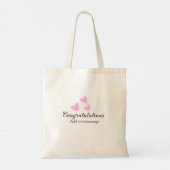 Roze hart felicitaties afstuderen aquarel a tote bag (Achterkant)
