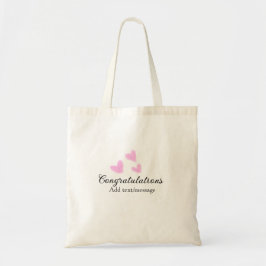 Roze hart felicitaties afstuderen aquarel a tote bag