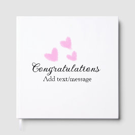 Roze hart felicitaties afstuderen aquarel gastenboek