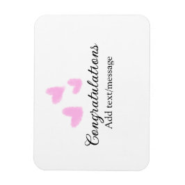 Roze hart felicitaties afstuderen aquarel magneet