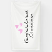 Roze hart felicitaties afstuderen aquarel spandoek (Verticaal)