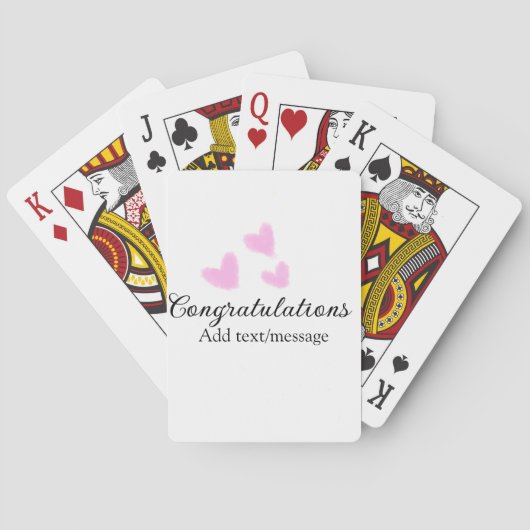 Roze hart felicitaties afstuderen waterverf a pokerkaarten (Achterkant)