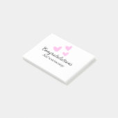 Roze hart felicitaties afstuderen waterverf a post-it® notes (Schuin)