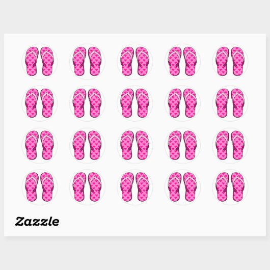 Roze Hart Flip Flop Stickers (Vel)