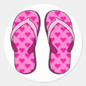 Roze Hart Flip Flop Stickers (Voorkant)